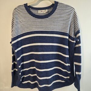 Vineyard Vines Stripped Sweater Women's S Blue White 90s Y2K Preppy Oversized